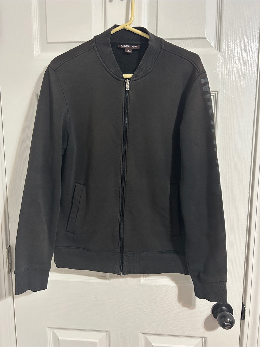 Michael Kors Men's Black Bomber Zip Jacket